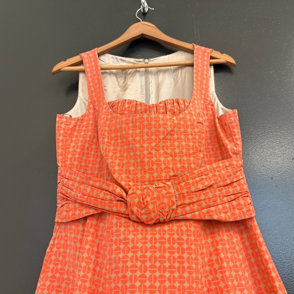 Laurel by Escada 8 EUC Orange A-Line Sweetheart Neck Mini Dress - Picture 3 of 16